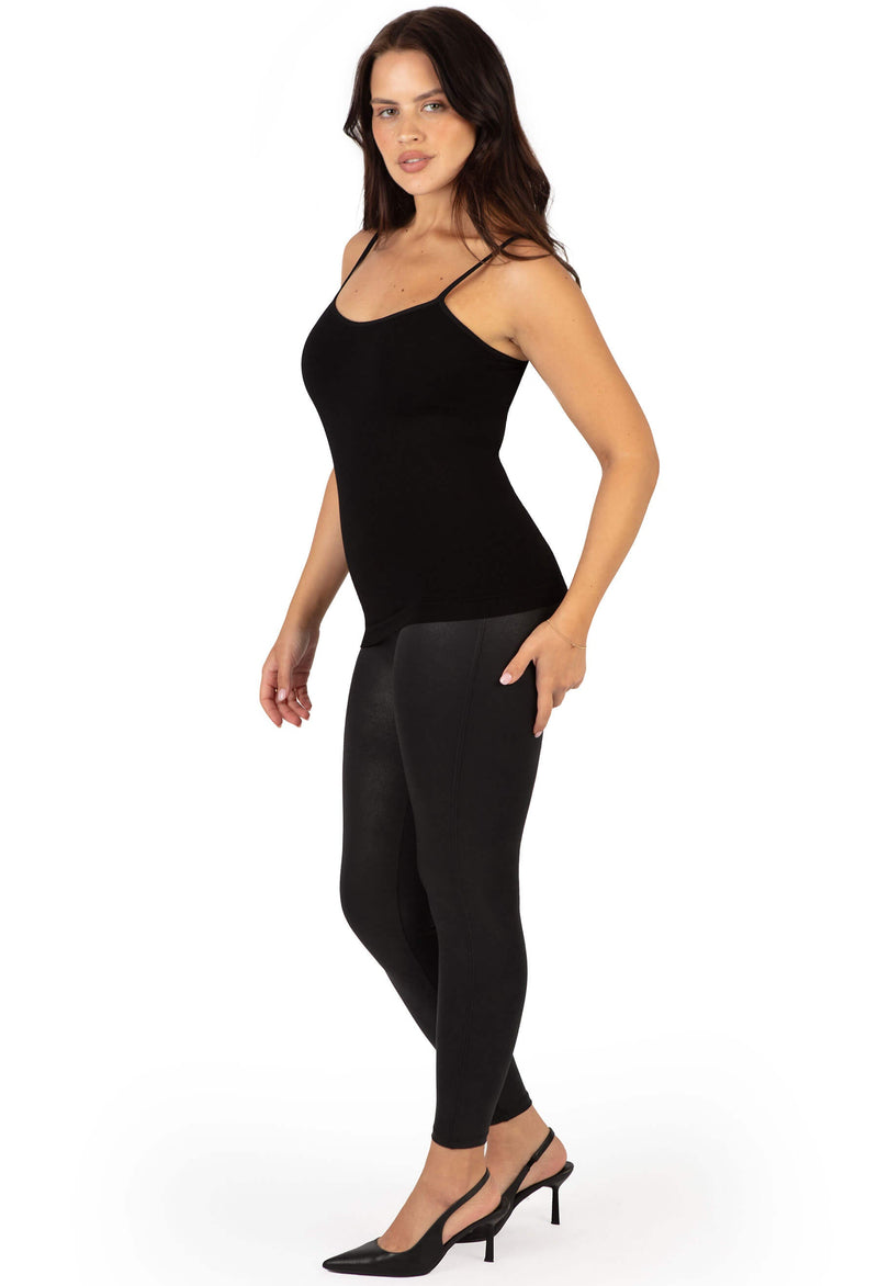 Sustainable black bamboo camisoles, lightweight and versatile