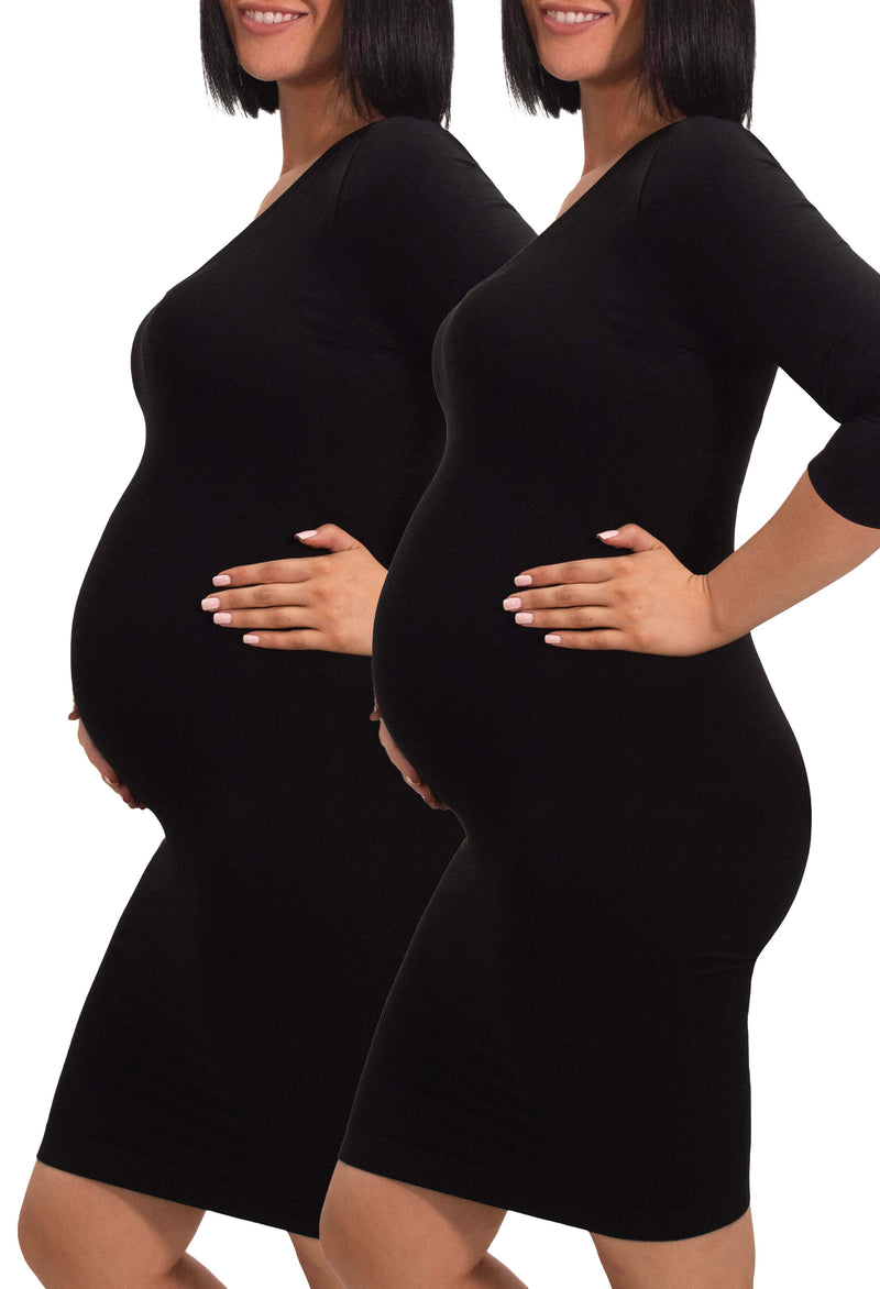 Maternity Bamboo 3/4 Sleeve Dress - 2 Pack