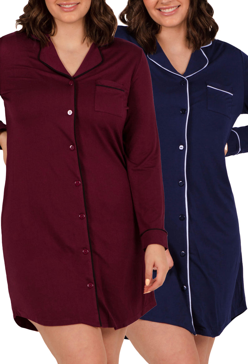 Bamboo Maternity & Nursing Birthing Hospital Gown - 2 Pack