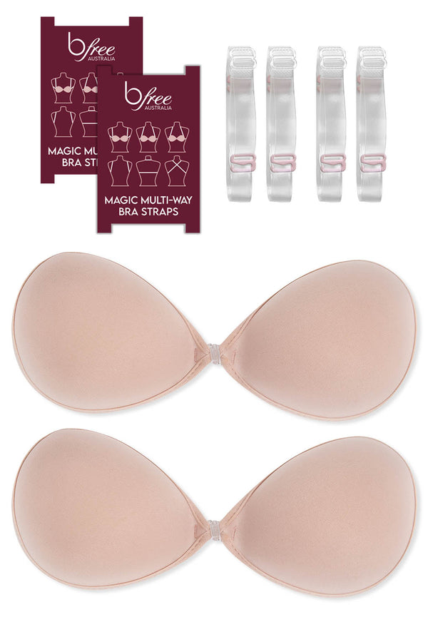 Adhesive Padded Sticky Bra 2 Pack + Clear Straps