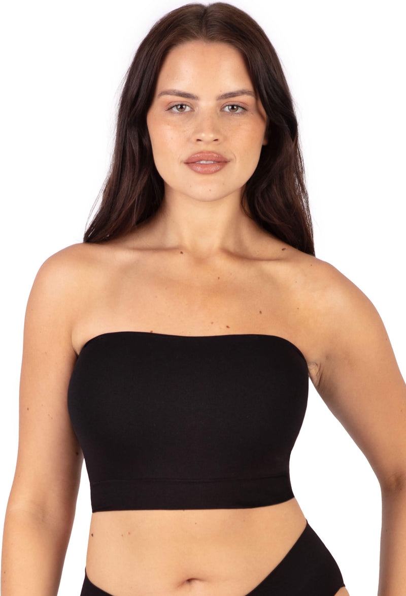 Sleek Bandeau Top with Silicone Bra Pads Set