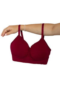 Red Bamboo Nursing Bra + High Cut Undies Set With FREE Eco-Friendly Reusable Nursing Pads