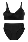 Black Bamboo Nursing Bra + High Cut Undies Set With FREE Eco-Friendly Reusable Nursing Pads