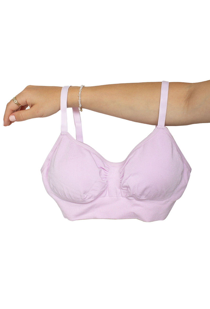 Pink Bamboo Padded Wire Free Bra and Bikini Set