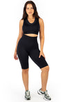 Triple-layer Support Racer & High Waist Long Biker Shorts