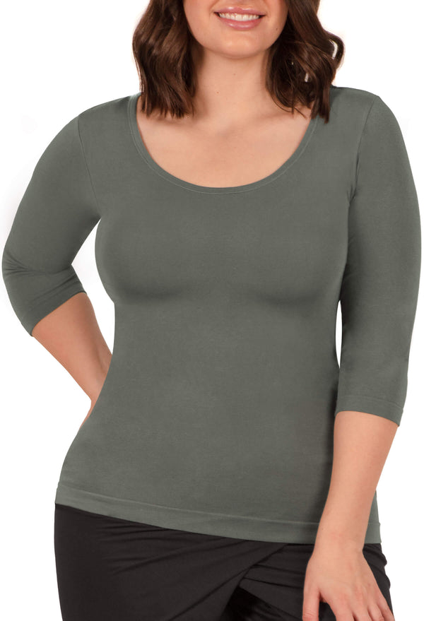 Curvy Bamboo 3/4 Sleeve Top