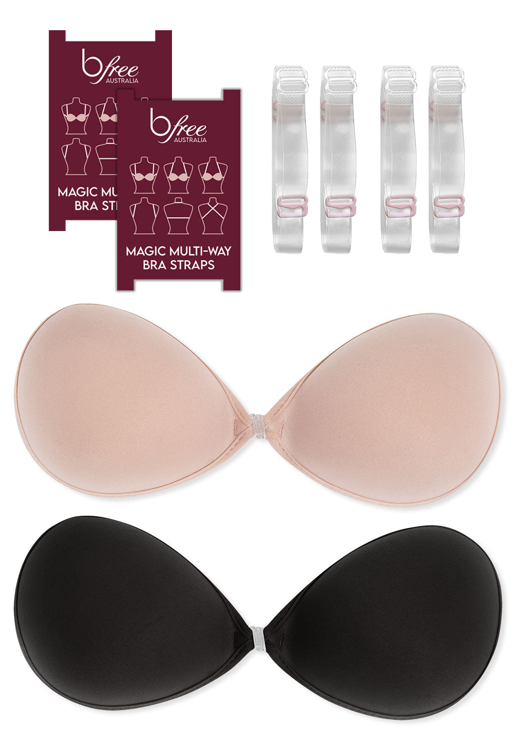 Invisible Silicone Bra Clear Strap Multiway Strapless Front