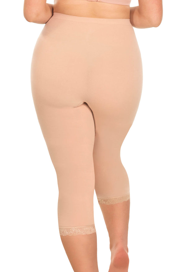 Anti Chafing High Rise 3/4 Cotton Rich Leggings - 3 Pack