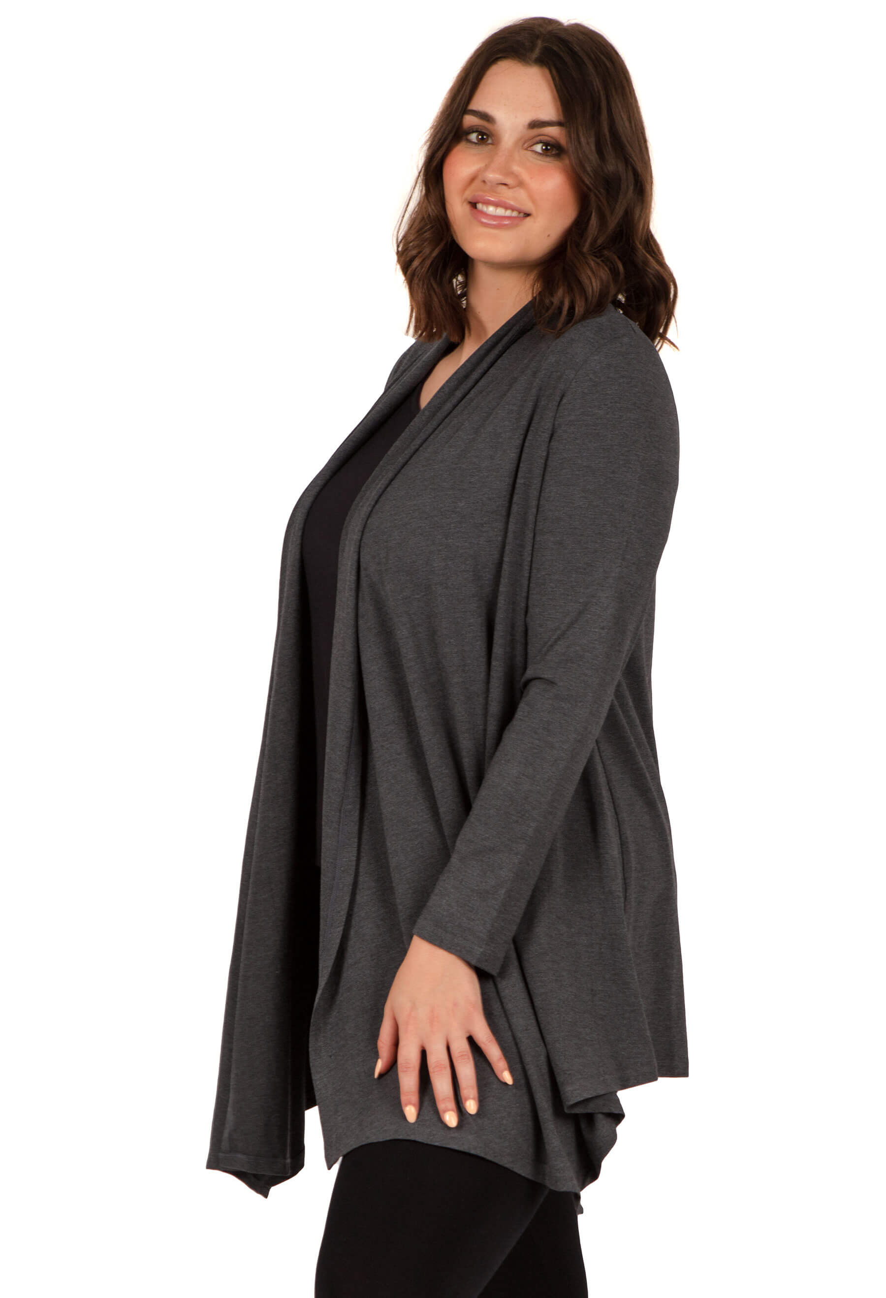 Gray on sale waterfall cardigan