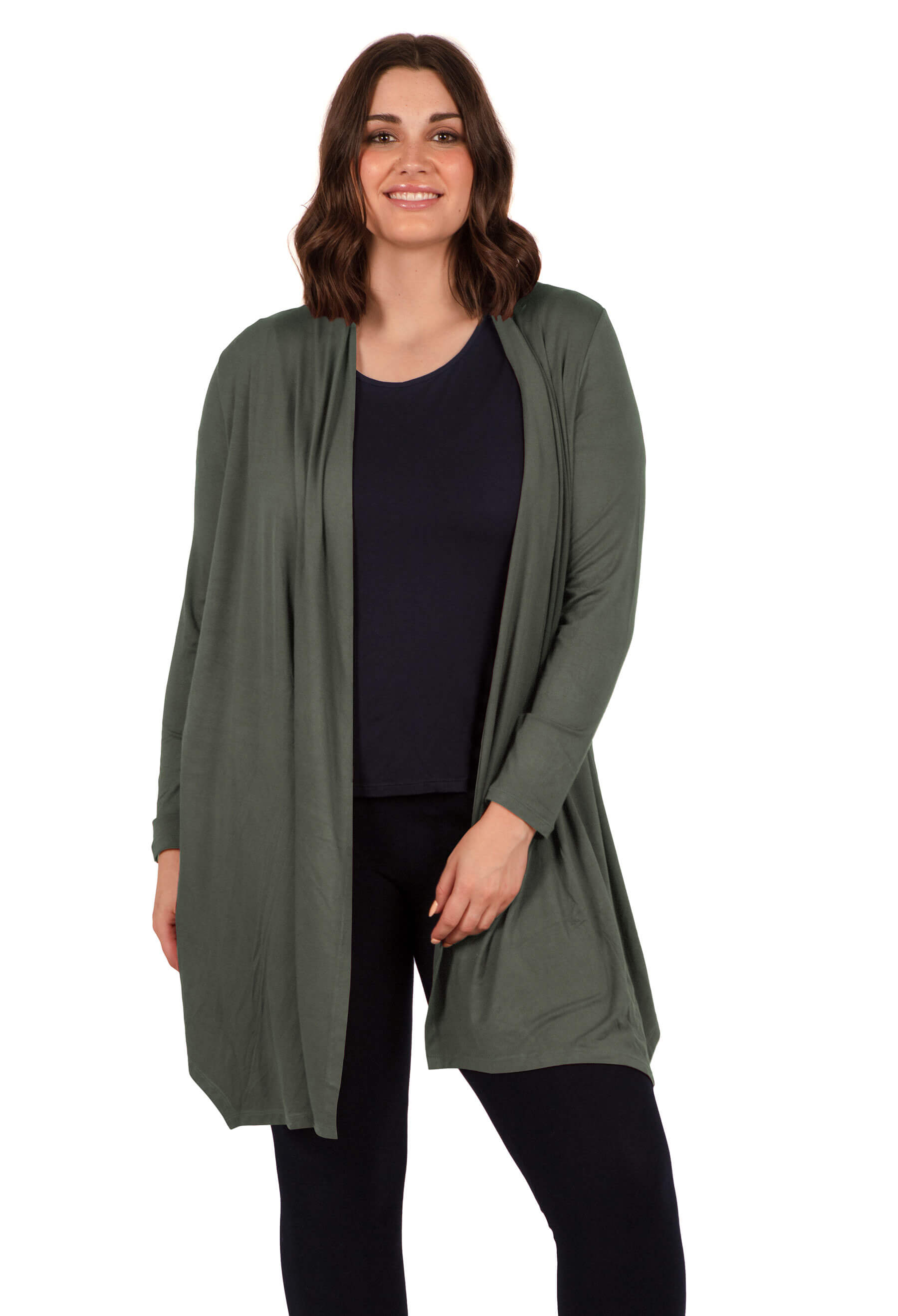 Khaki waterfall store cardigan