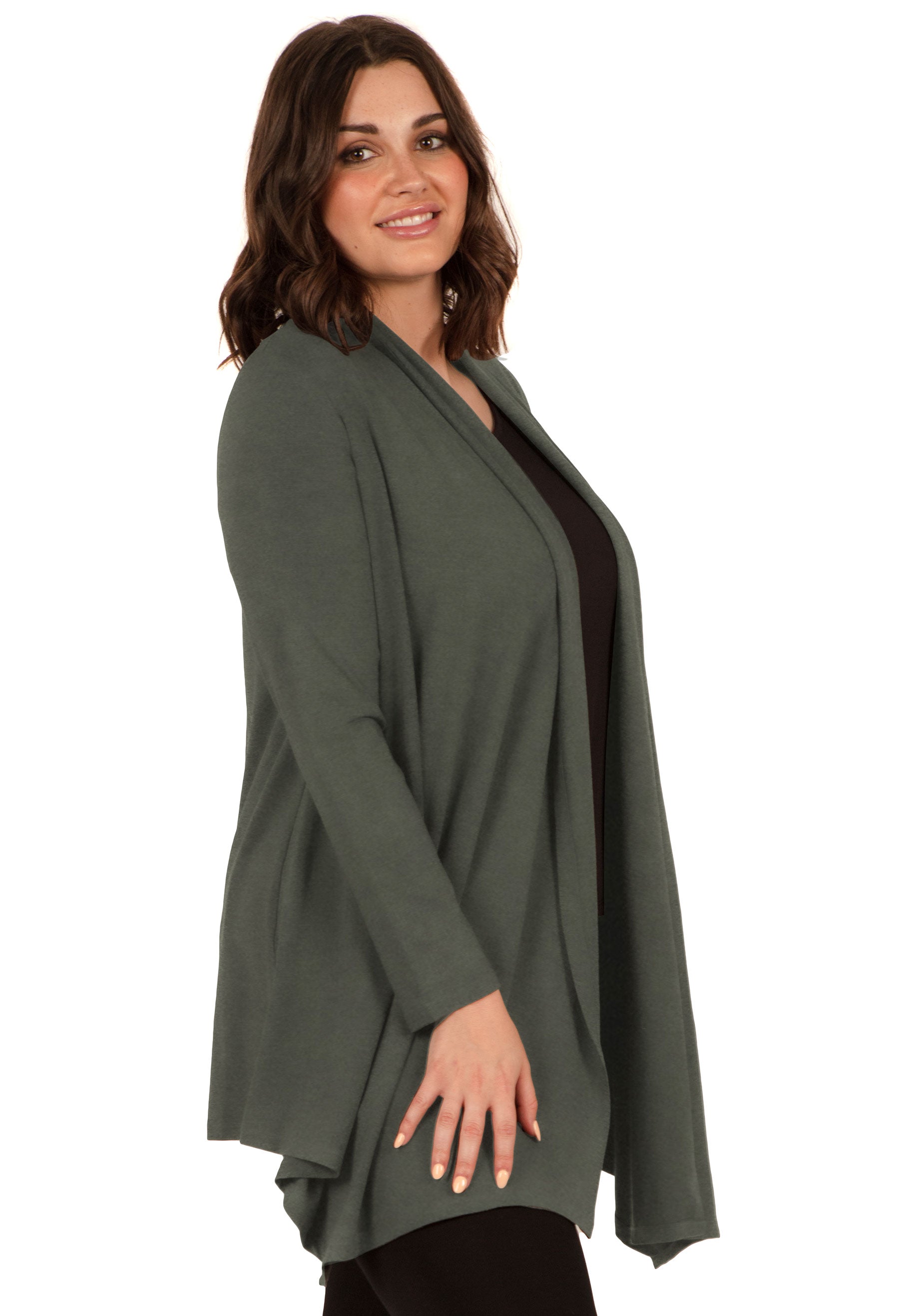 Khaki waterfall cardigan best sale