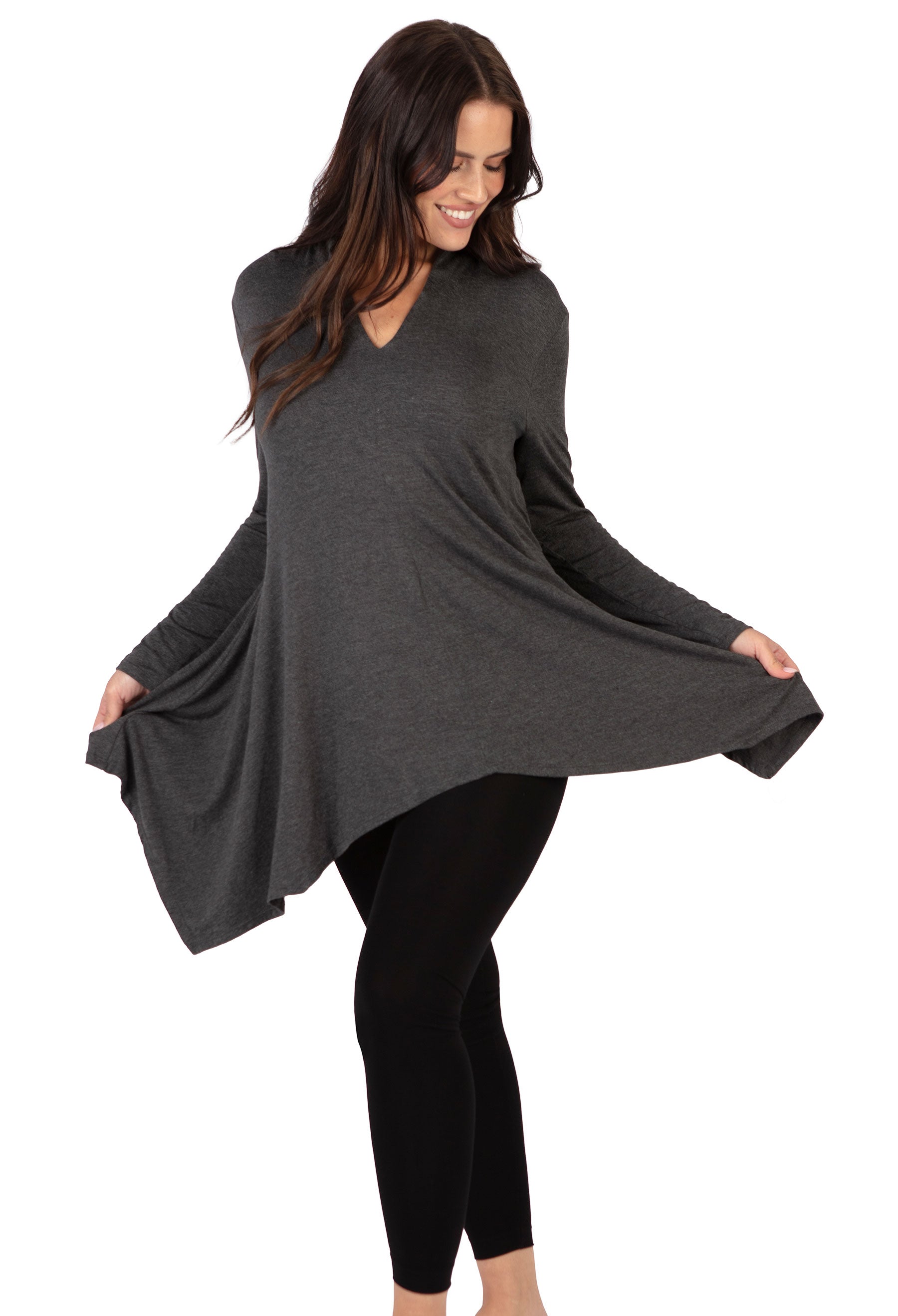 Maternity Bamboo V Neck Tunic Top