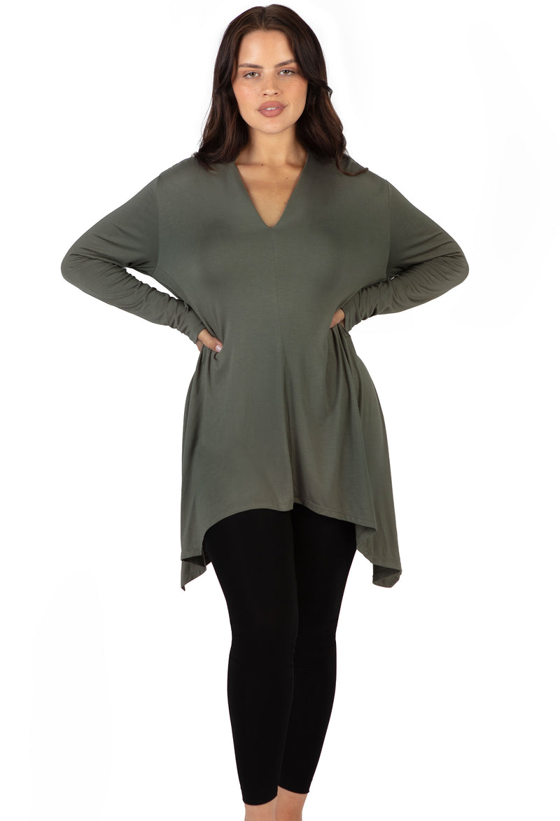 Maternity Bamboo V Neck Tunic Top