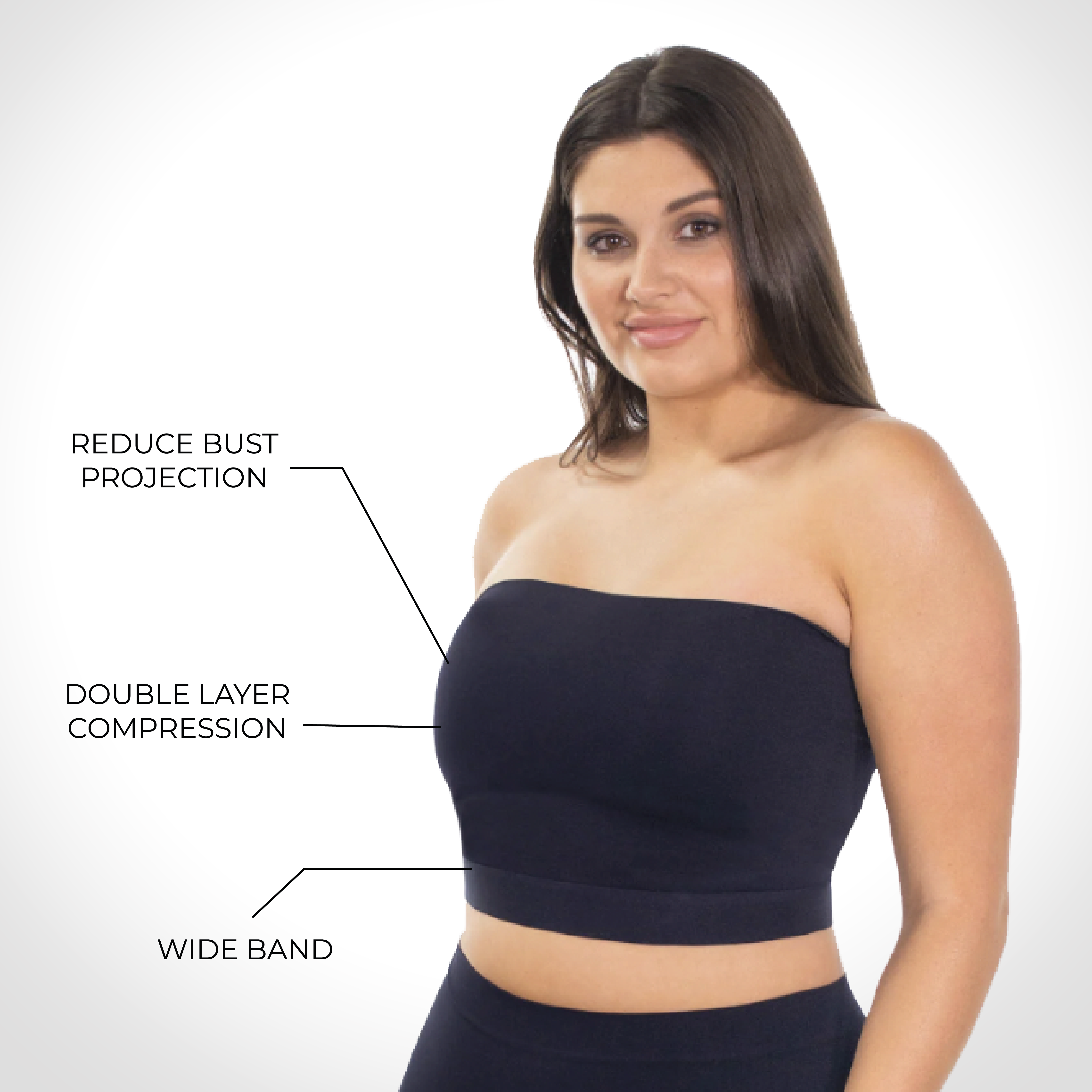 Plus Size Bandeau Bra for Women Girls No Underwire Shaping Bra Corset  Bralettes with Back Support (Color : Black, Size : L/Large) (White S/Small)  : : Fashion