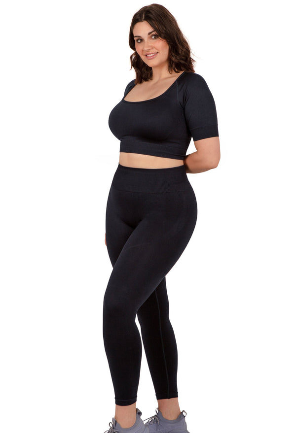 Seamless Square Neck Short Sleeve Crop Top - 2 Pack