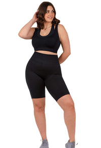 Triple-layer Support Racer & High Waist Long Biker Shorts