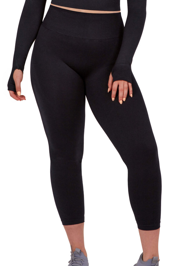 Seamless High Waist 3/4 Capri Leggings - 2 Pack