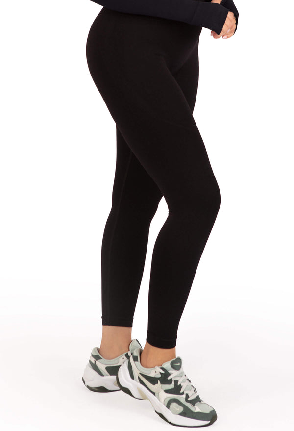 Square Neck Short Sleeve Crop Top and Seamless High Waist Full Length Leggings