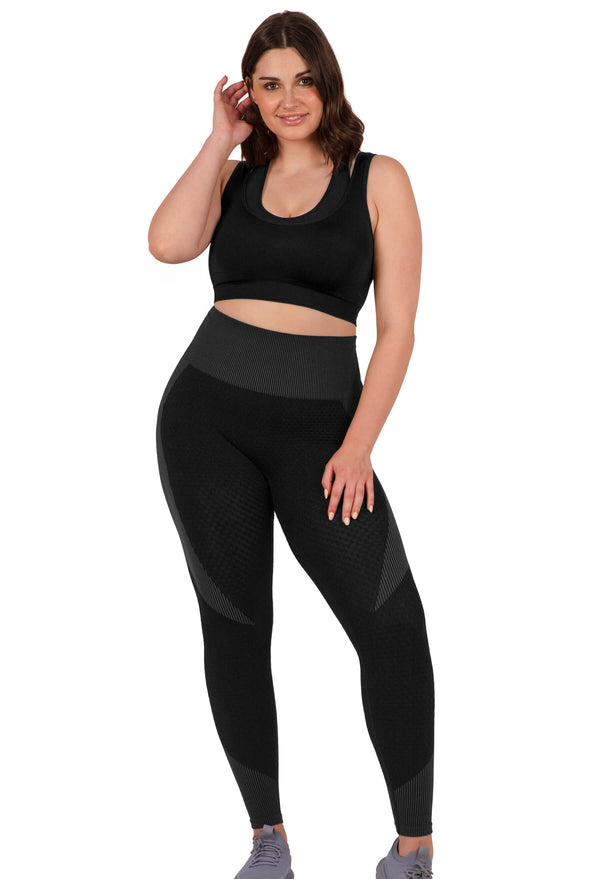 Honeycomb Contour Seamless Leggings - 2 Pack