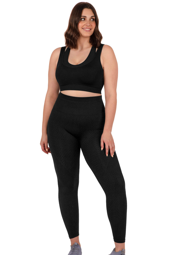 Honeycomb Contour Seamless Leggings - 2 Pack