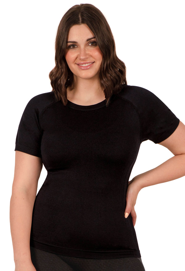 Seamless Short Sleeve Activewear Thermal Tee