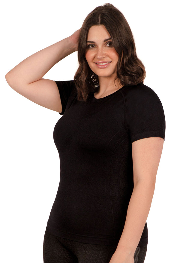 Seamless Short Sleeve Activewear Thermal Tee