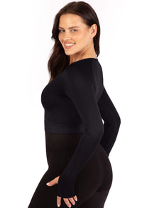 Seamless Long Sleeve Crop Thermal Top - 2 Pack