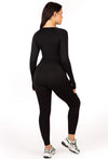 Square Neck Long Sleeve Top & High Waist Full Length Leggings