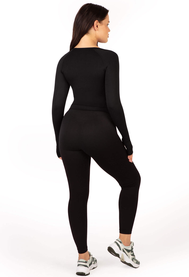 Seamless Square Neck Long Sleeve Thermal Top - 2 Pack