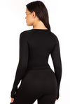 Seamless Square Neck Long Sleeve Thermal Top