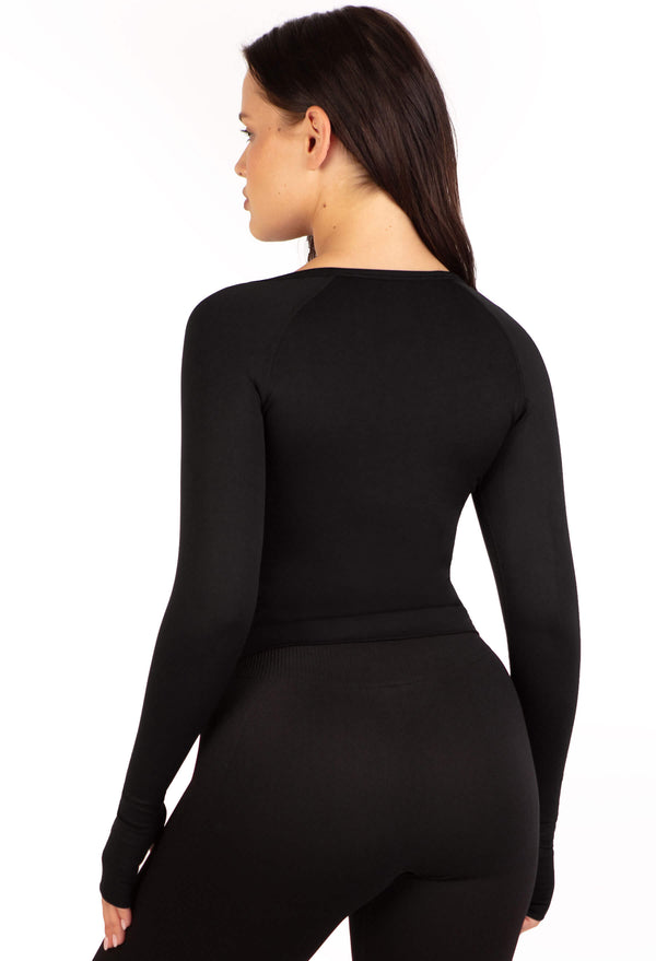 Seamless Square Neck Long Sleeve Top