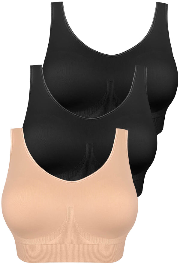 Dream Comfort Wireless Bra | Fixed Moulded Cups - 3 Pack