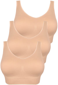 Dream Comfort Wireless Bra | Fixed Moulded Cups - 3 Pack