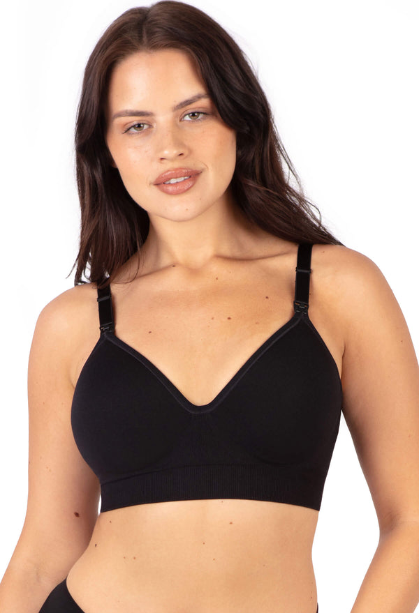 Plunge Nursing Comfort Bra – Wireless with Fixed Moulded Cups - 3 Pack