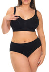 Black Bamboo Nursing Bra + High Cut Undies Set