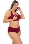 Red Bamboo Nursing Bra + High Cut Undies Set