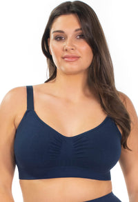 Blue Bamboo Padded Wire Free Bra and High Cut Brief Set