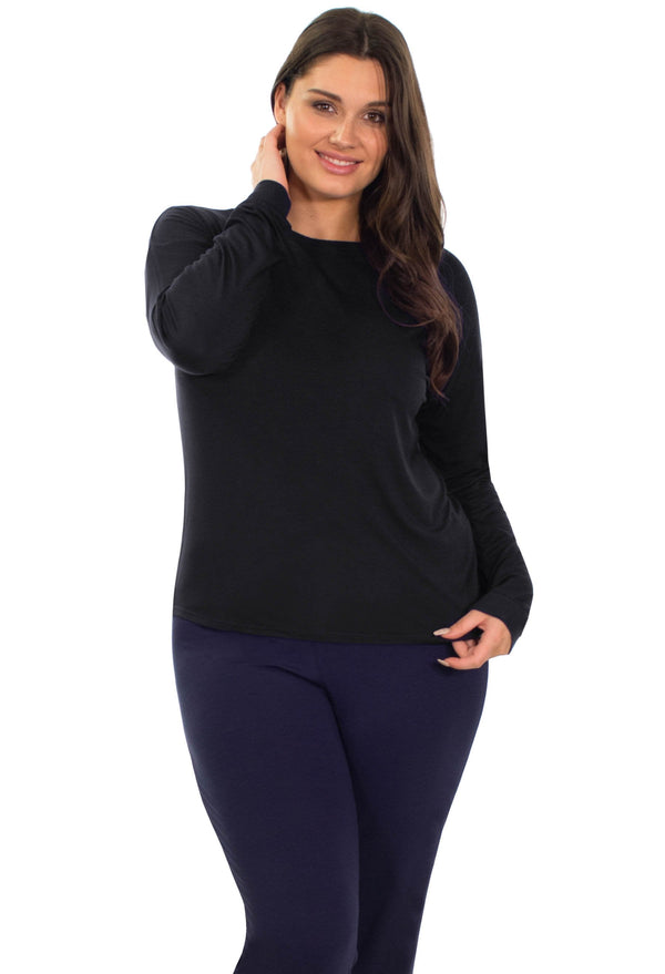 Bamboo Long Sleeve Pyjama Top - 2 Pack Navy