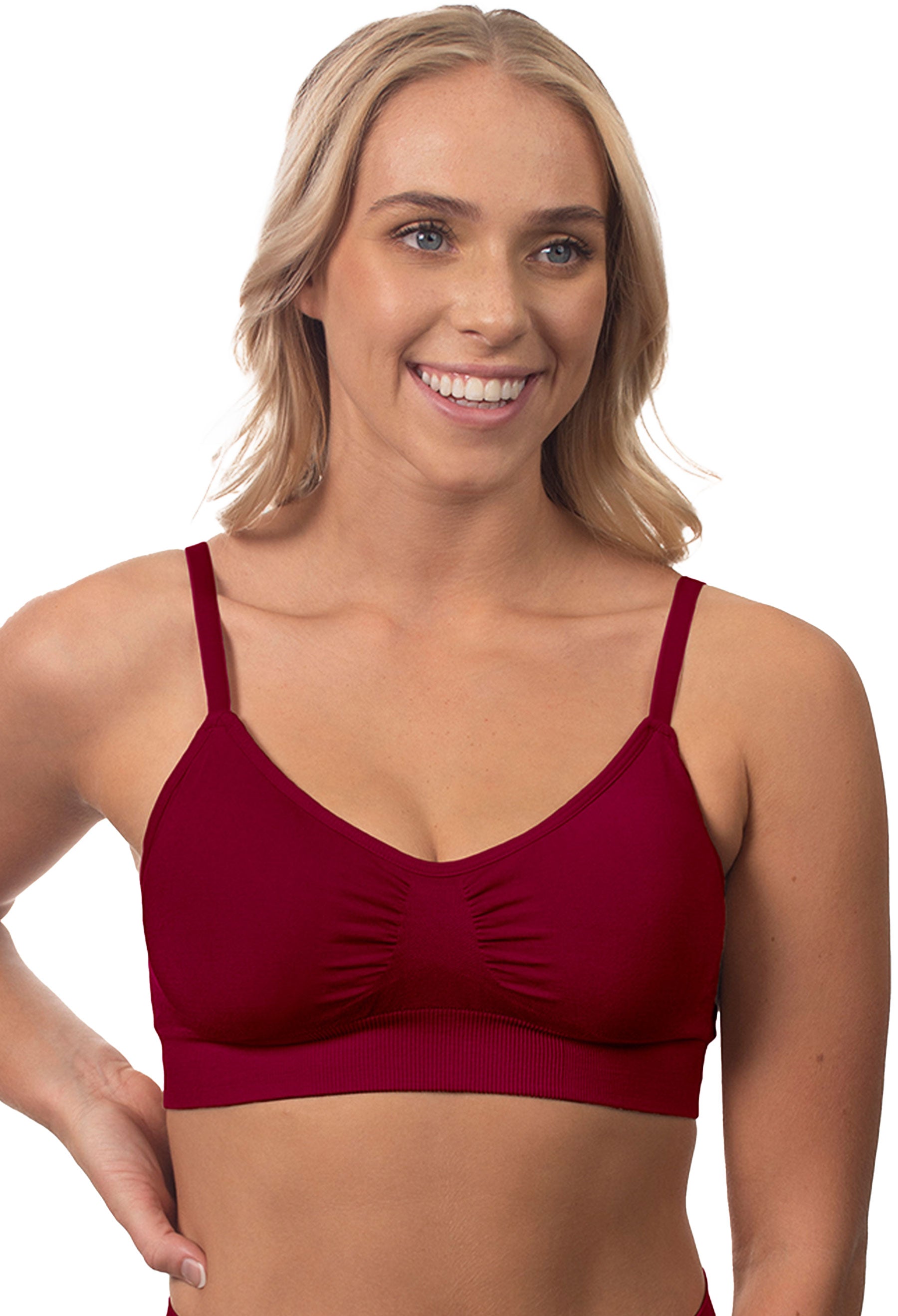 Burgundy Bamboo Bra + High Cut Set With FREE Nipple Covers