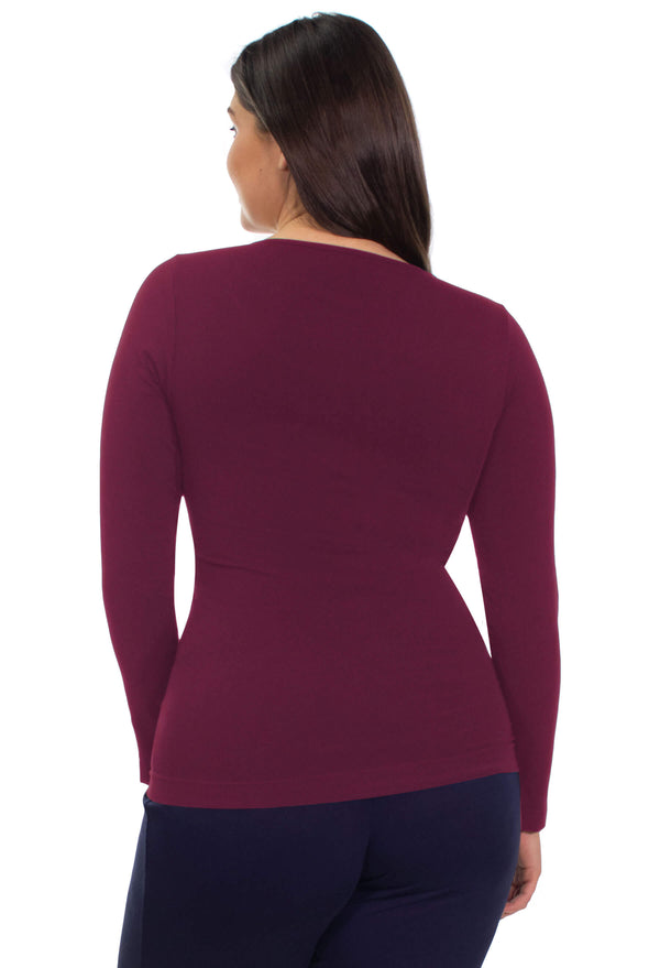 Curvy Bamboo Long Sleeve Top - 3 Pack