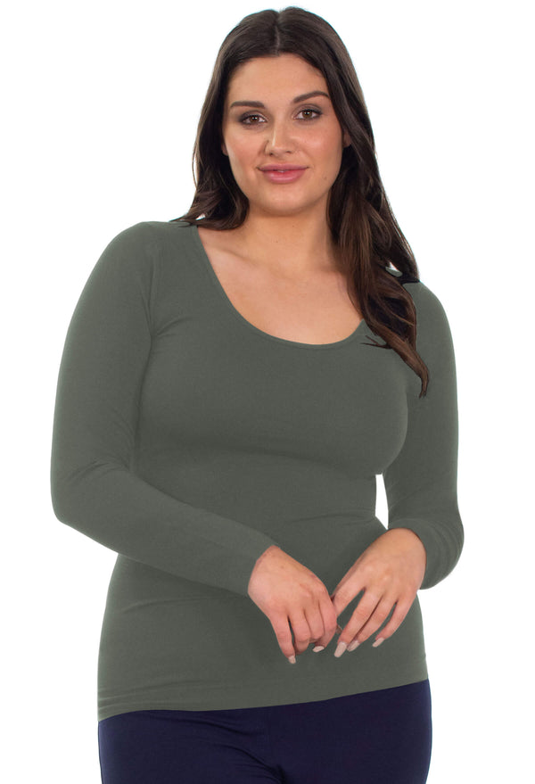 Curvy Bamboo Long Sleeve Top