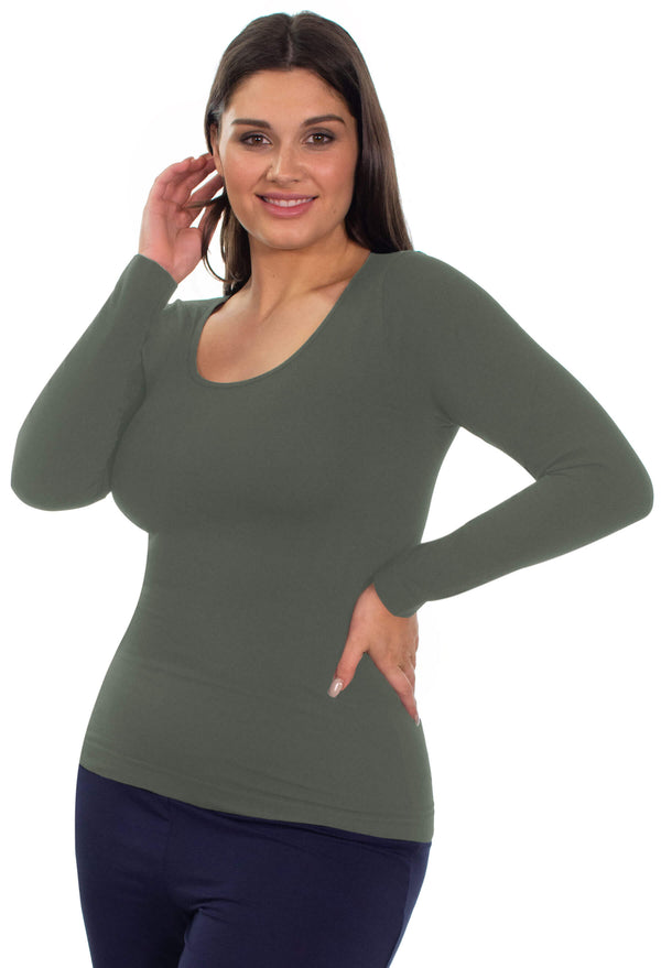 Curvy Bamboo Long Sleeve Top - 3 Pack