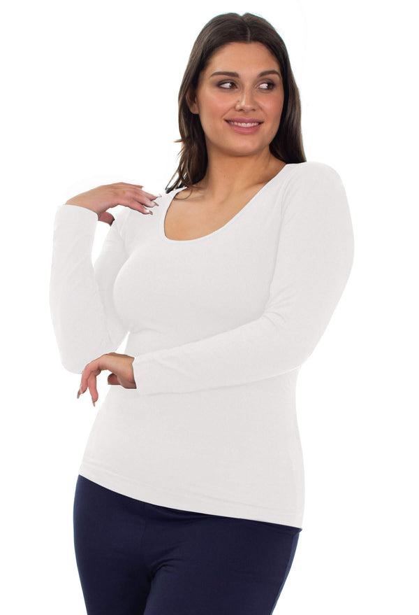 Curvy Bamboo Long Sleeve Top - 3 Pack