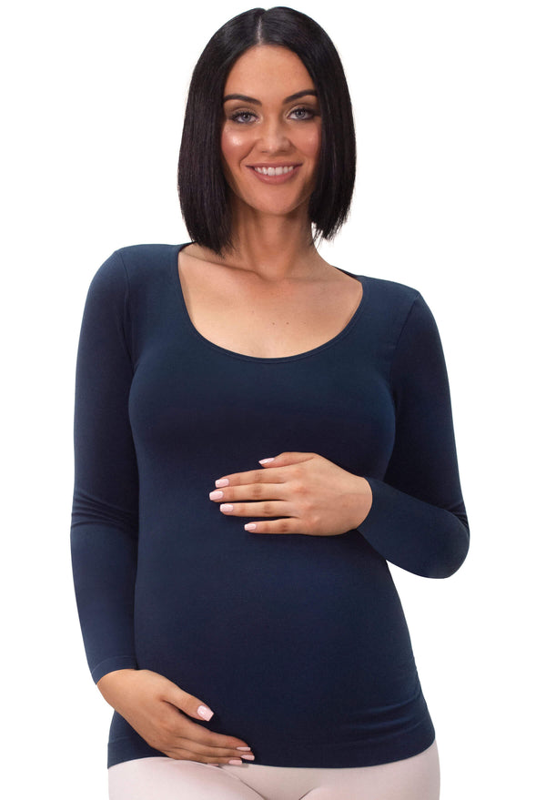 Maternity Bamboo Long Sleeve Top - 3 Pack