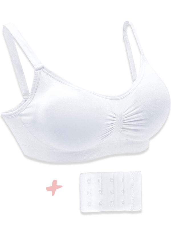 Pregnancy Bamboo Padded Wire Free Bra + Band Extender Set