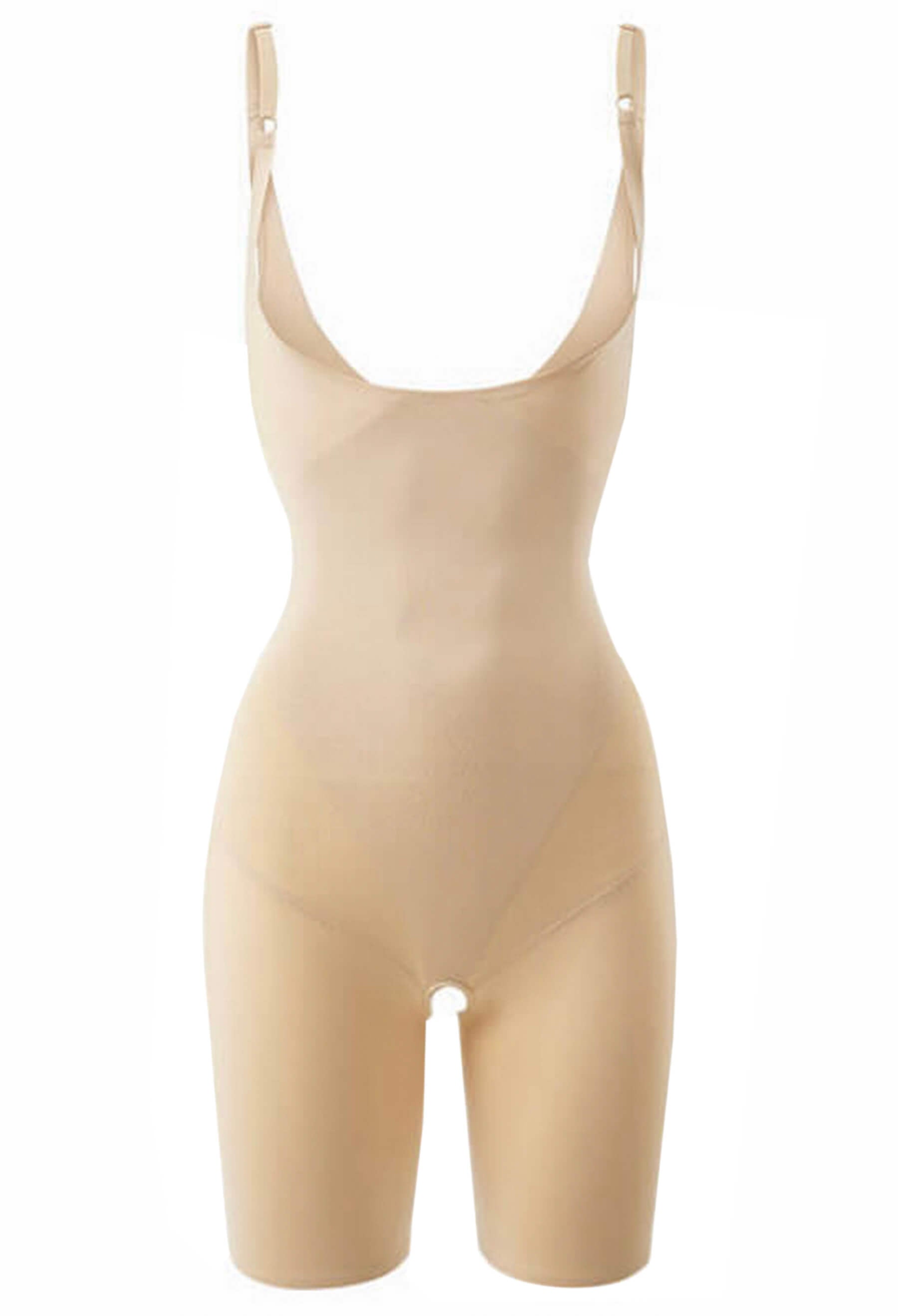 Nude Open Bust Shapewear Bodysuit Plus Size Flatten Tummy