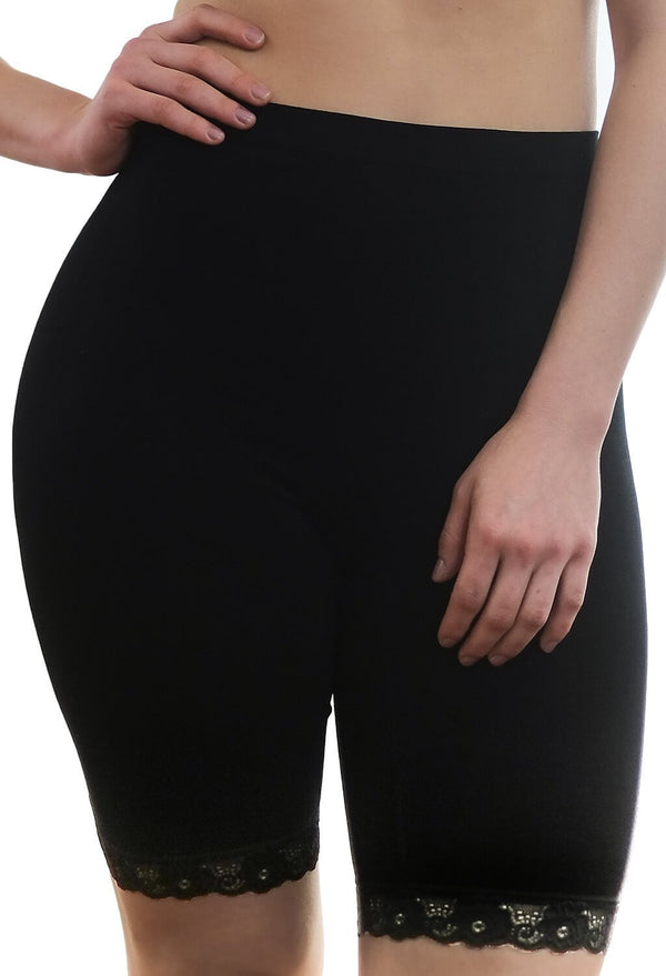 High Rise Long Cotton Rich Thermal Shorts