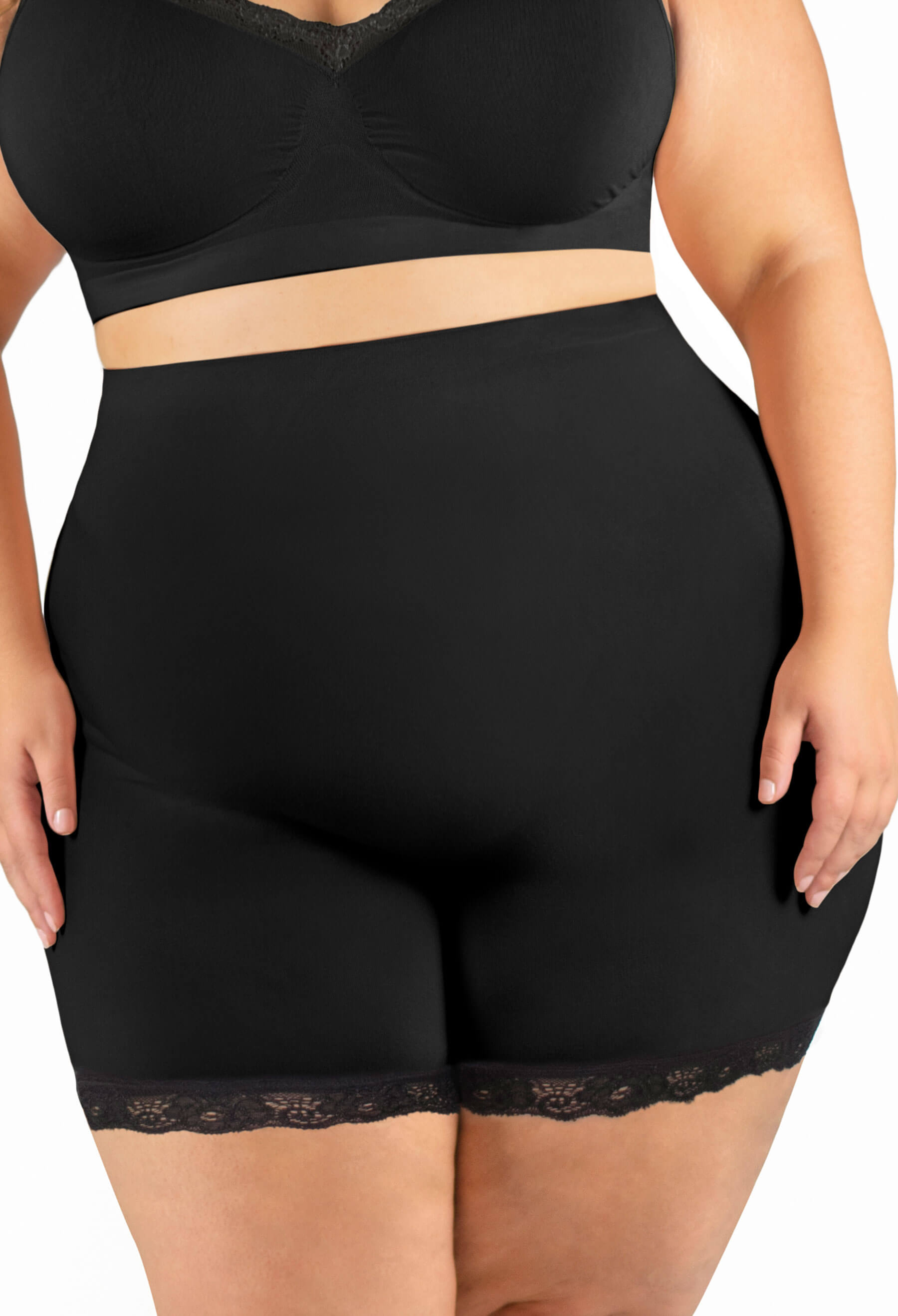 Curvy Anti Chafing High Rise Petite Cotton Shorts