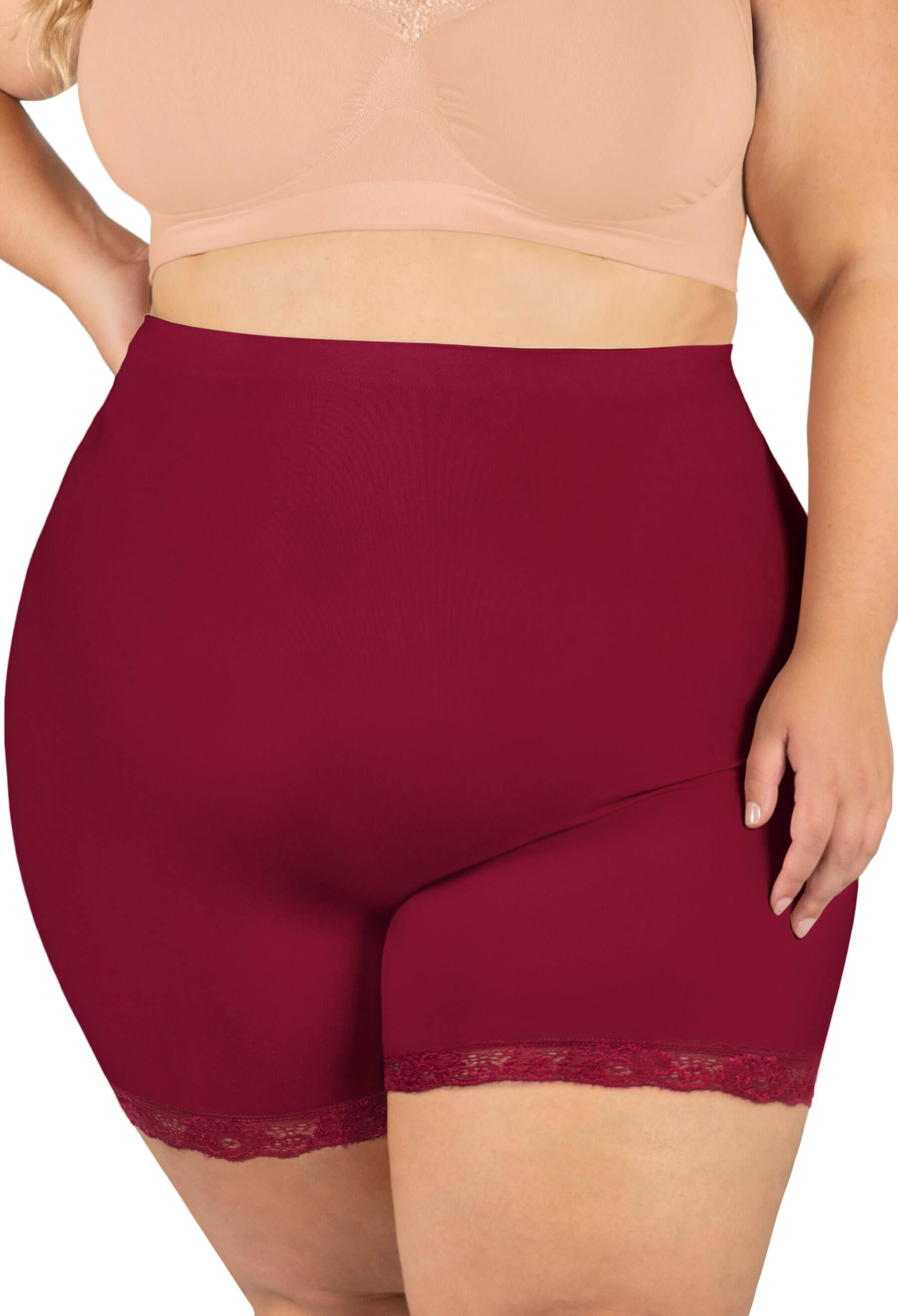 Curvy Anti Chafing High Rise Petite Cotton Shorts