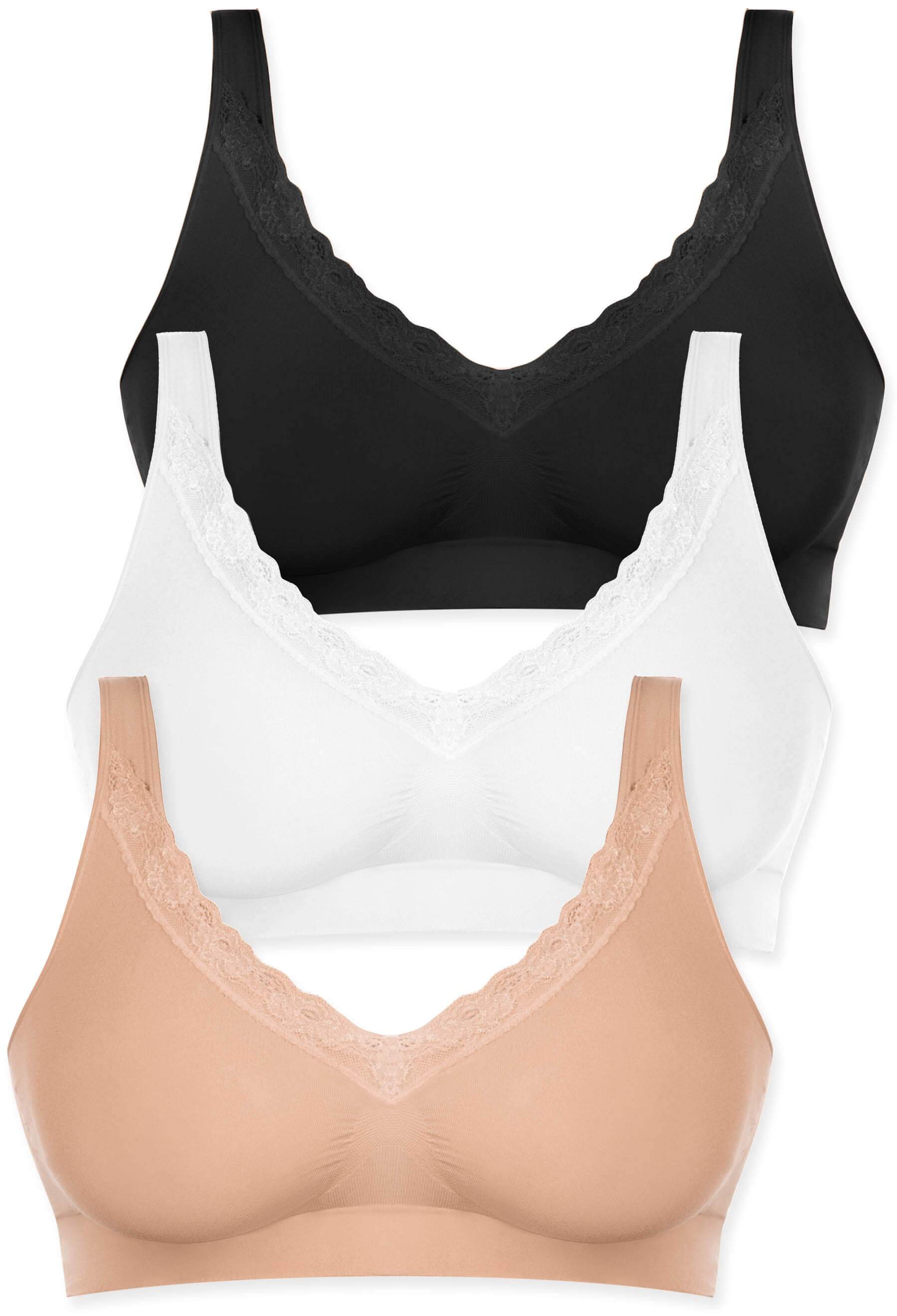 Buy Large Bosom Womens Bra Full Support Wireless Lingerie Plus Size  Bralette Bh Crop Top A B C D DD E F Cup Nude Cup Size DD Bands Size 36 at